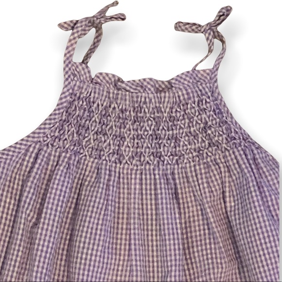 Orient Expressed • Smocked Purple Gingham Seersucker Top - 3 - Picture 2 of 9